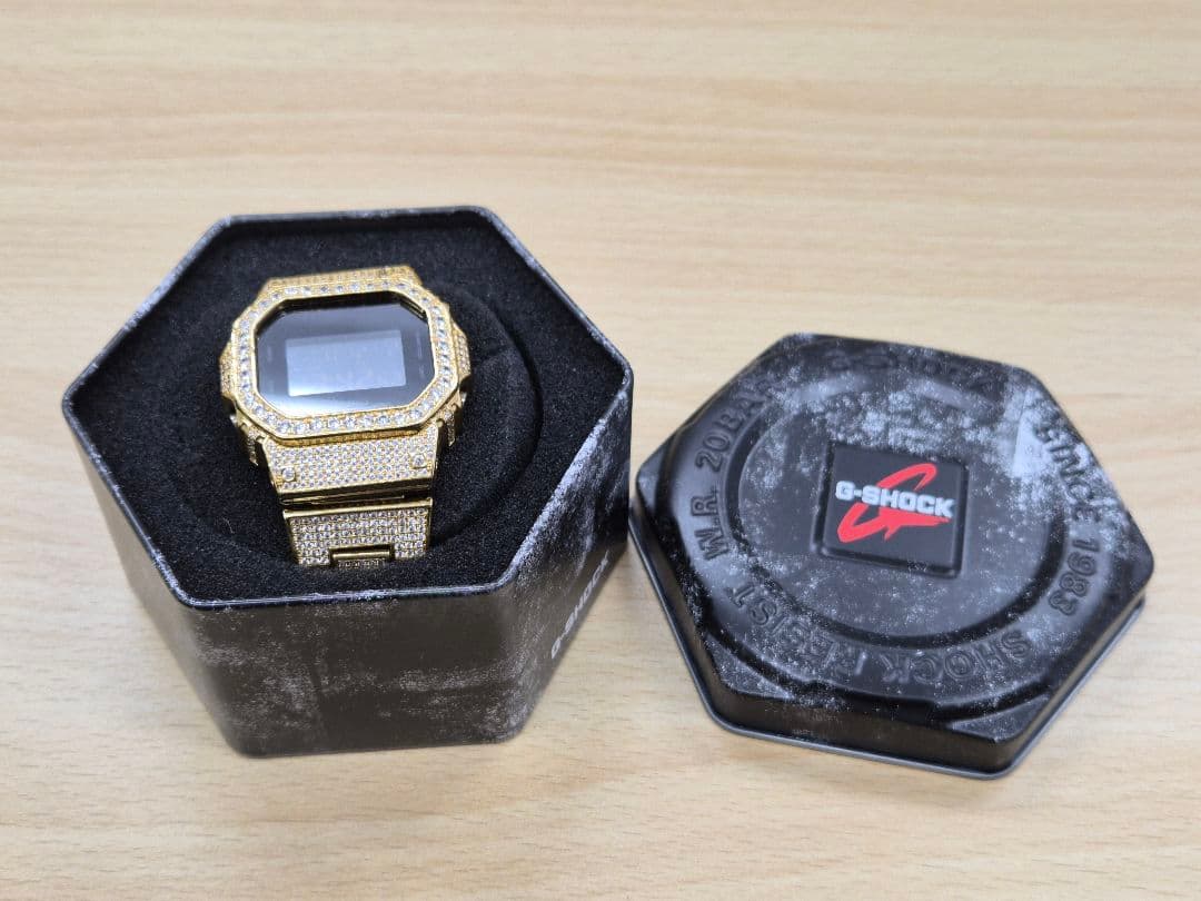 【美品】CASIO G-SHOCK ジルコニアフルカスタム 腕時計 ゴールド