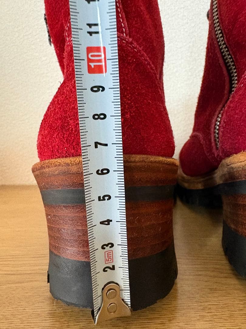 DELAY by win＆sonsスエードブーツ sizeＭ/レッドサイドジップ