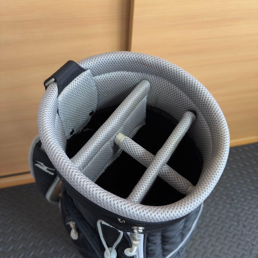 MIZUNO 軽量 キャディバッグ 5分割 ブラック フード付き レディース向け