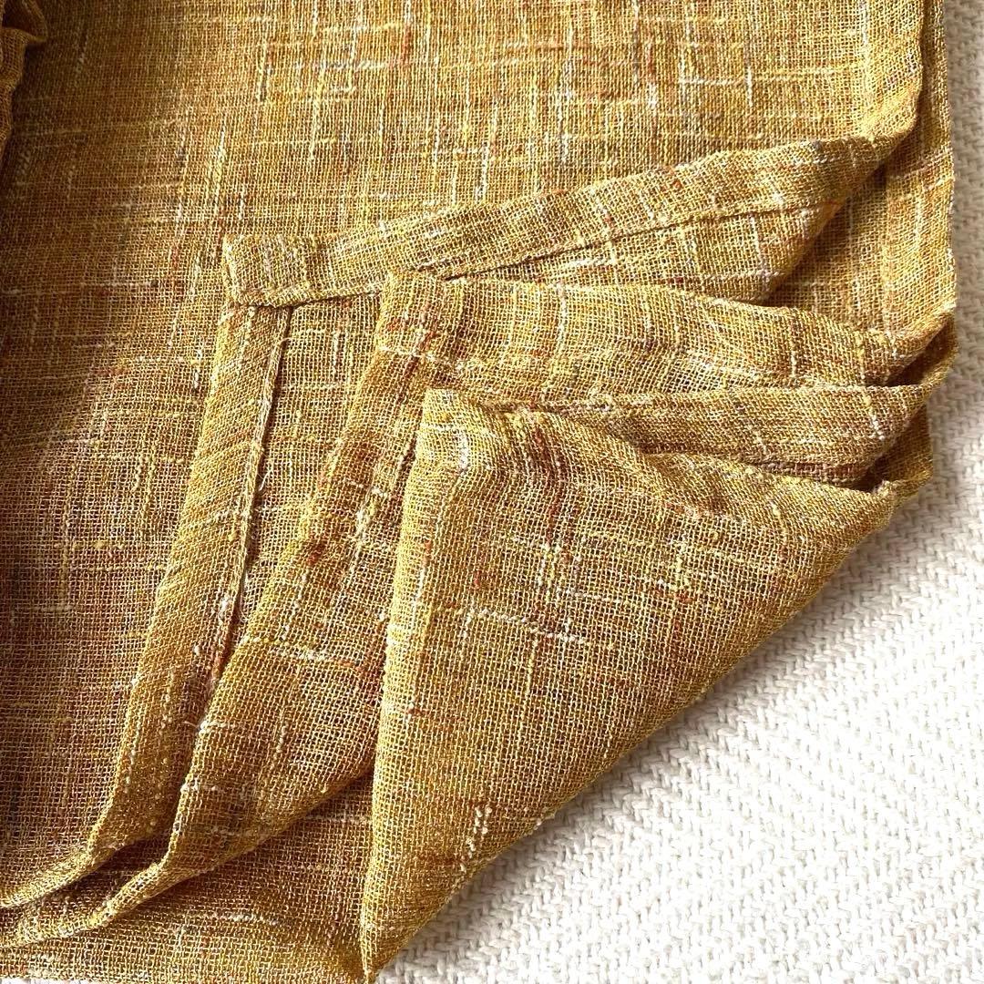 マスタードブラウン 琥珀色 メッシュ カーテン×2 ループタイプ