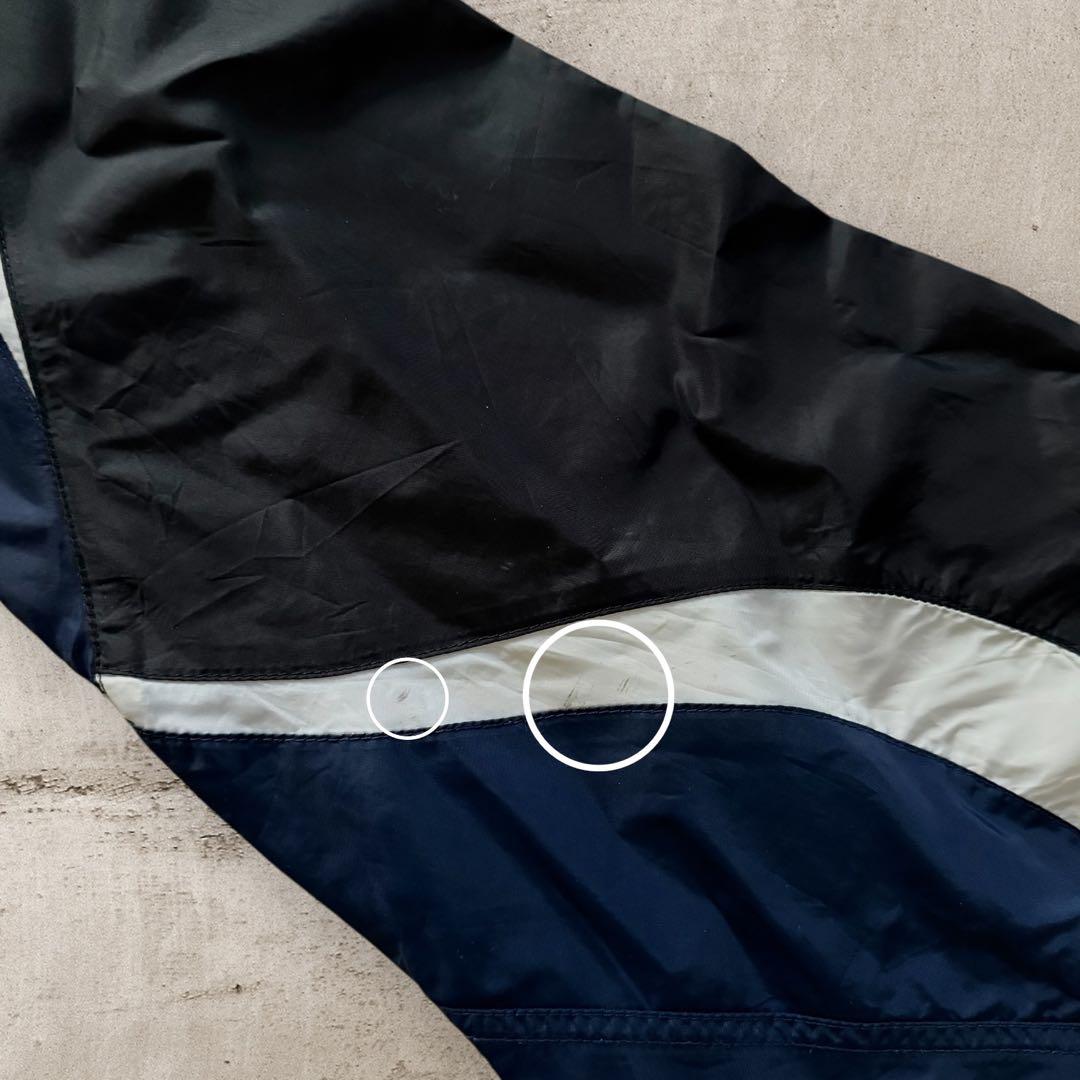 90sナイキNIKEナイロンジャケットスウォッシュロゴ刺繍短丈好配色テック古着L