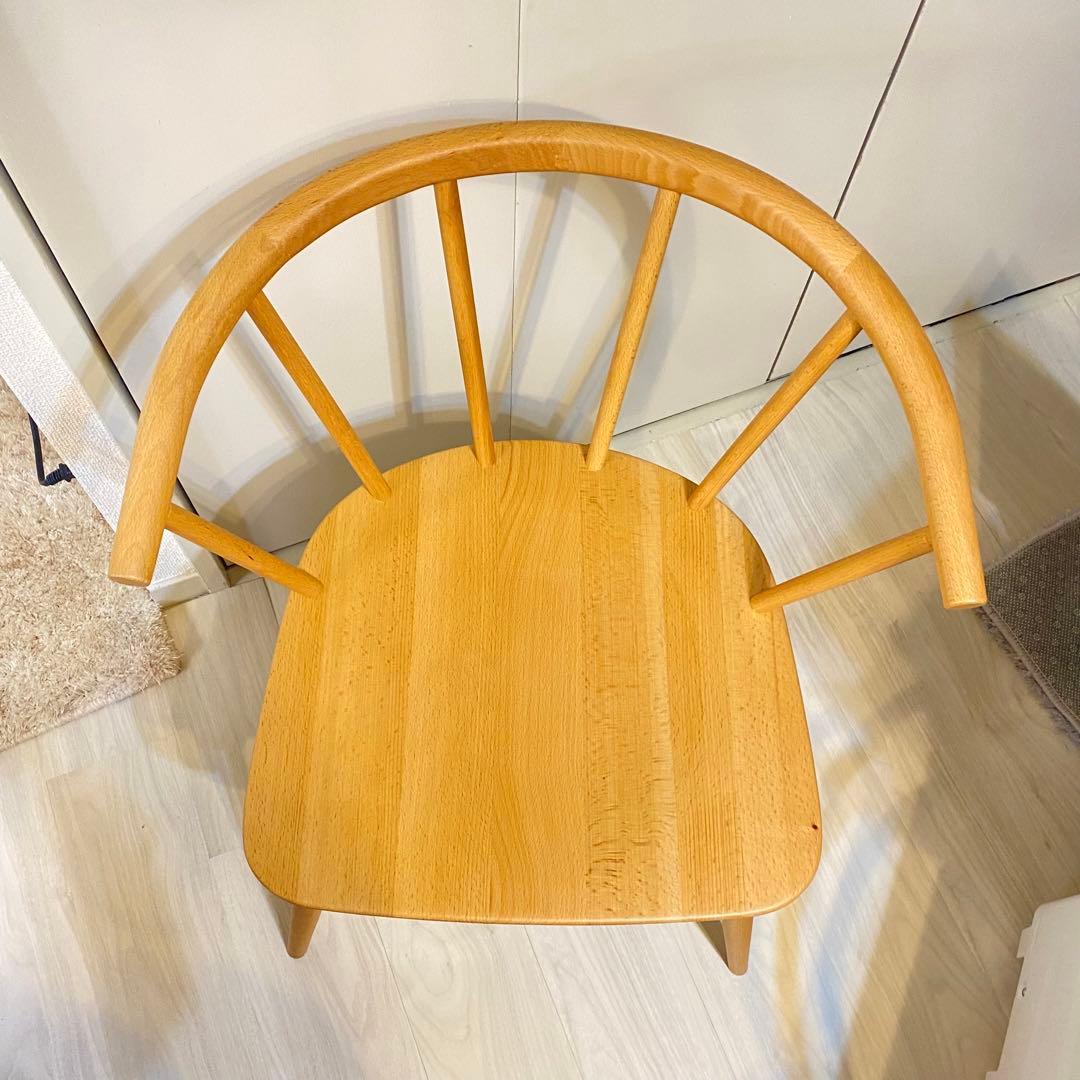 値下げ不可　無印良品　ブナ材アームチェア　丸脚　ダイニングチェア