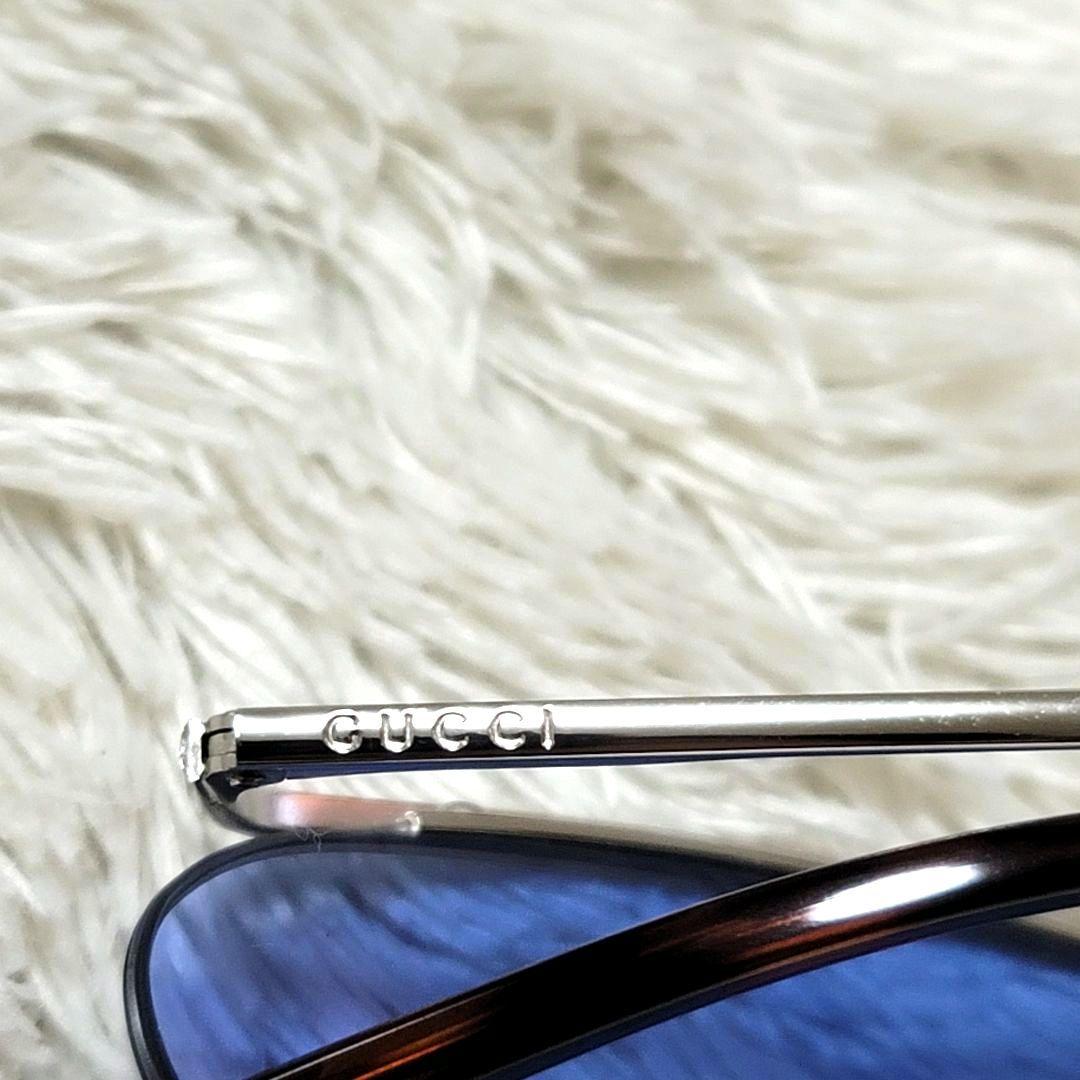 美品 GUCCI サングラス 135 GG2674/S サイドロゴ ブルー