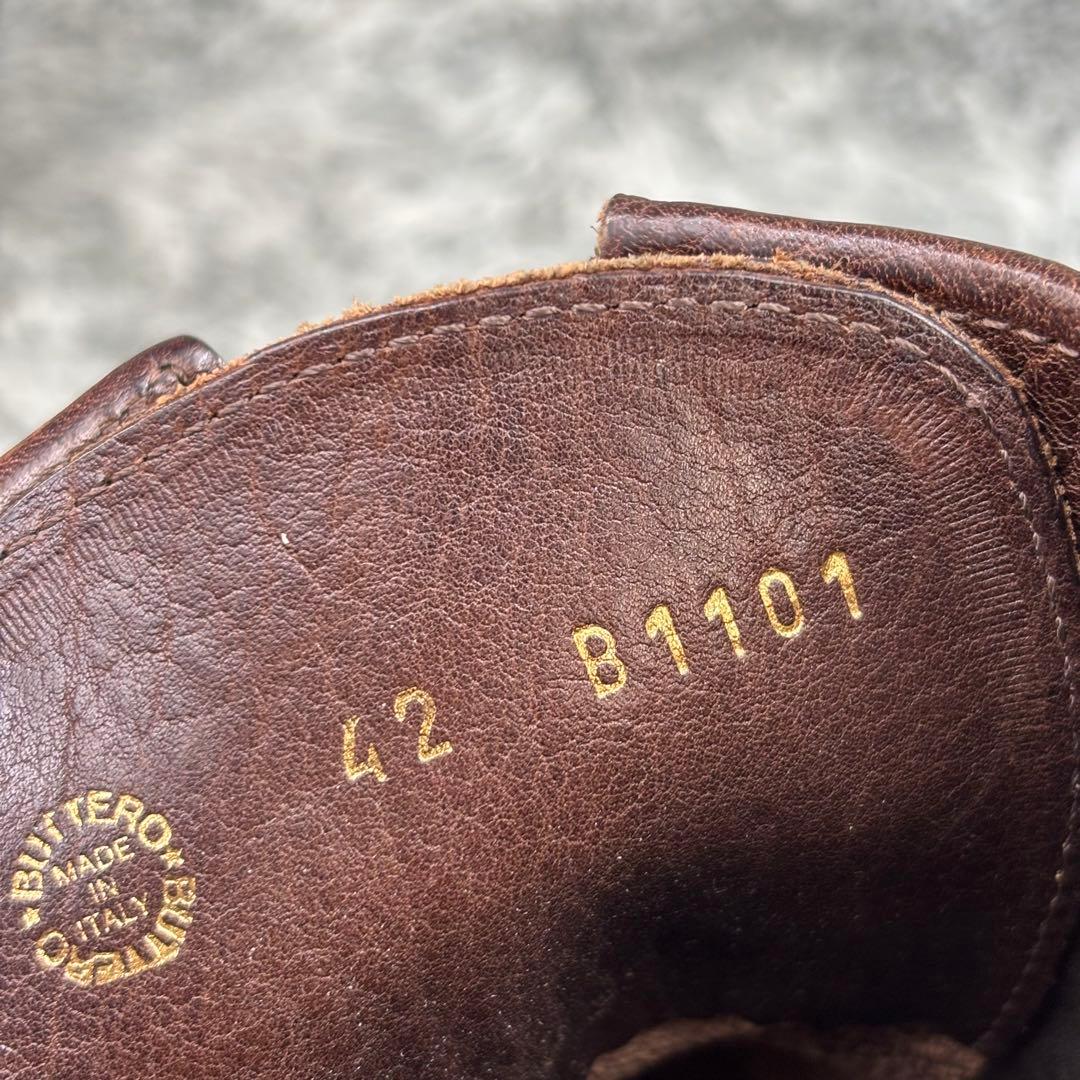 【美品】ブッテロ ワークブーツ レースアップ B1101 ブラウン 27.5
