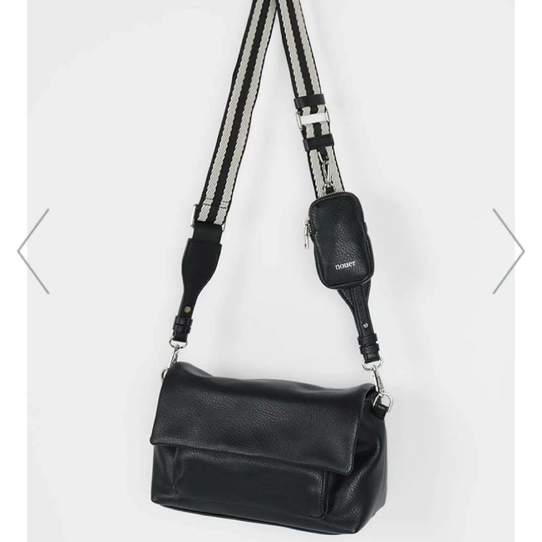 極美品/現行 nouer ヌエール ボトムエンボスロゴショルダーバッグ ポーチ