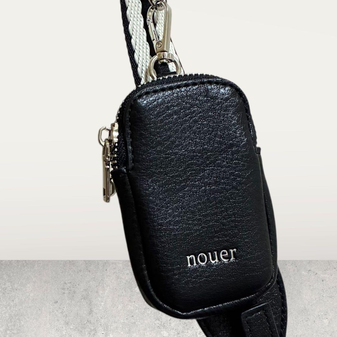極美品/現行 nouer ヌエール ボトムエンボスロゴショルダーバッグ ポーチ