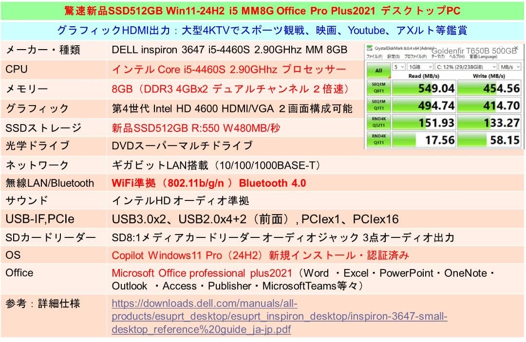 驚速【整備済み品】 SSD512G i5 M8G Win11 Officビジ