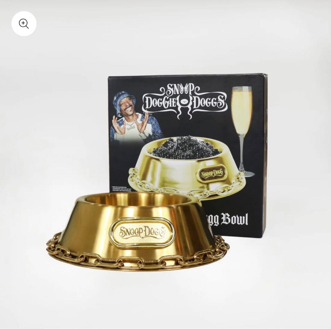 スヌープドッグ　お皿　フードボール　金色　Lサイズ　カッコイイ　犬　コラボ