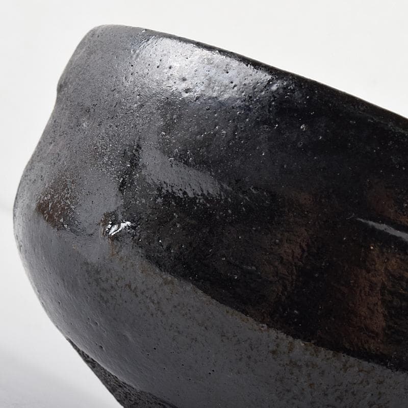 茶道具　楽吉左衛門　黒楽茶碗　時代箱付　M　R8543