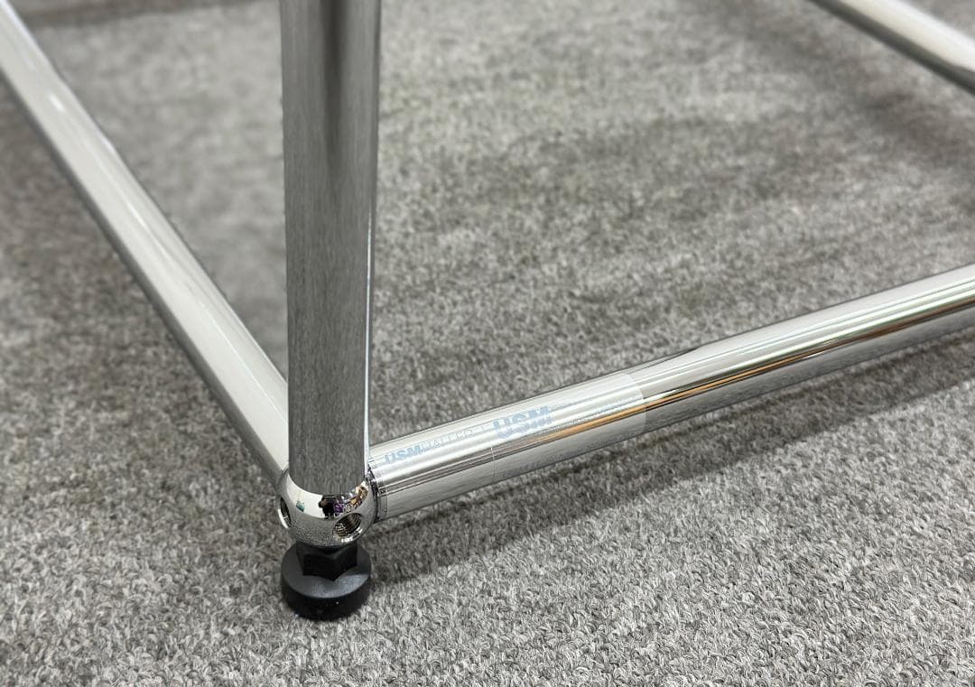 正規品!ほぼ未使用品■USMハラー■スリム　オープンシェルフ　1列2段　ガラス