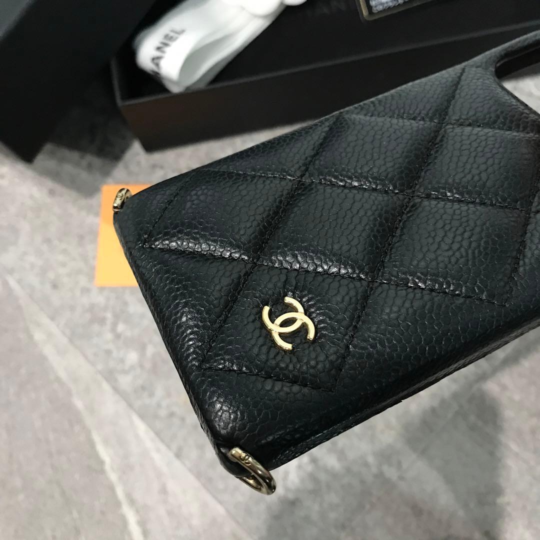 シャネル iPhone 12 ケース ブラック 確実正規品