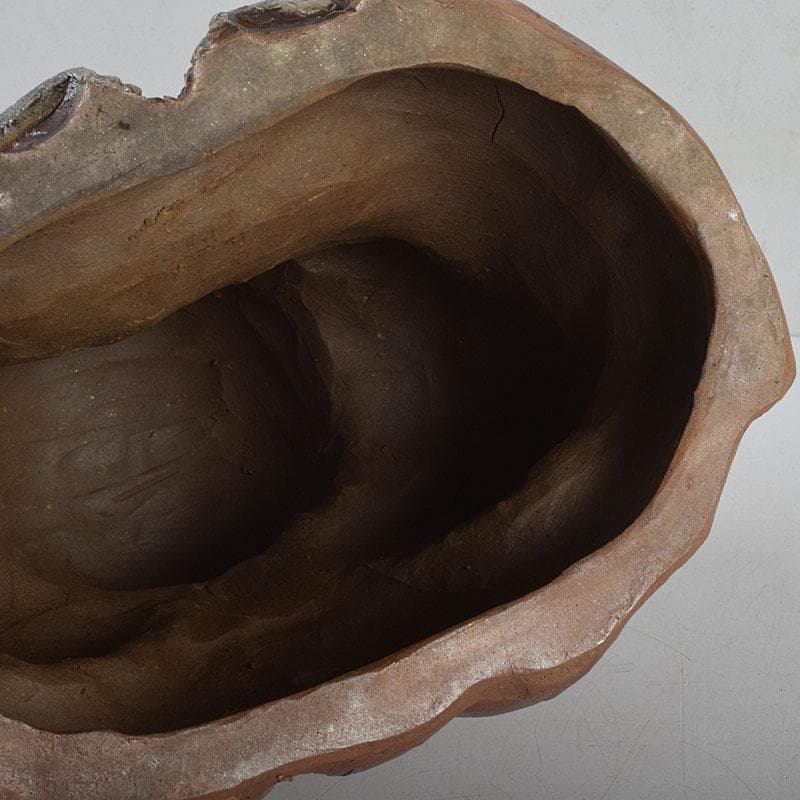 備前焼　福助　置物　縁起物　高さ約16.5㎝　在銘　V　9094