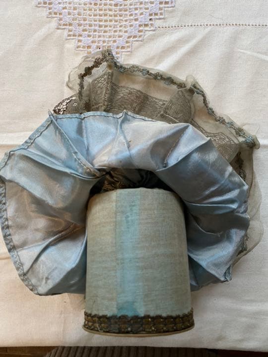 アンティークドール ポーセリンハーフドール ブドワールドール パウダーケース