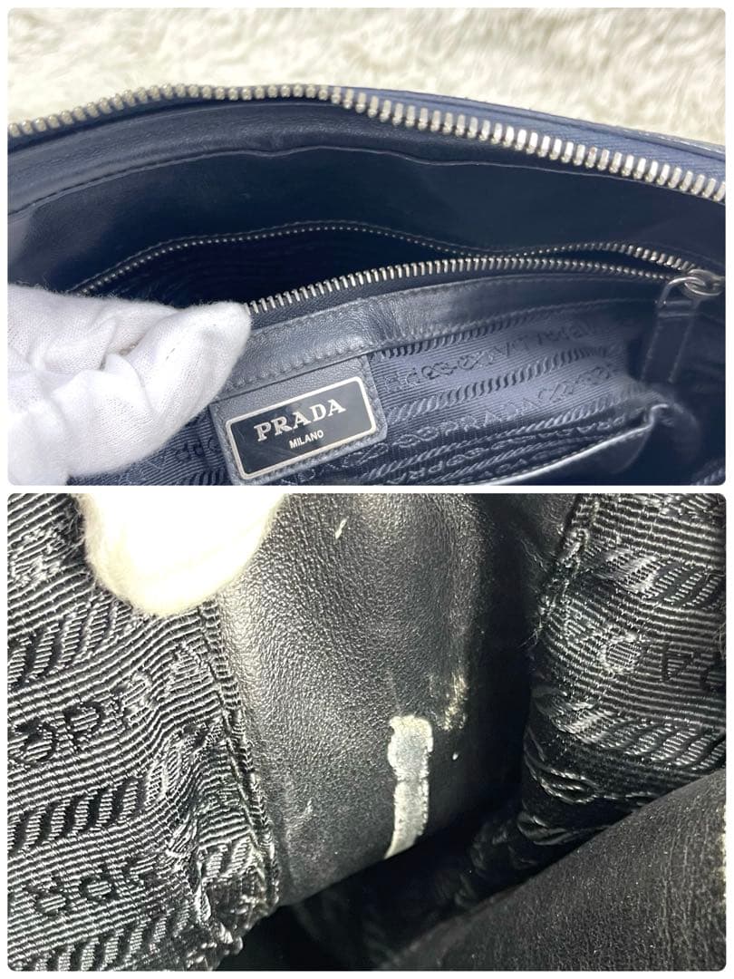 PRADA プラダ　ビジネスバッグ　三角ロゴプレート　サフィアーノレザー