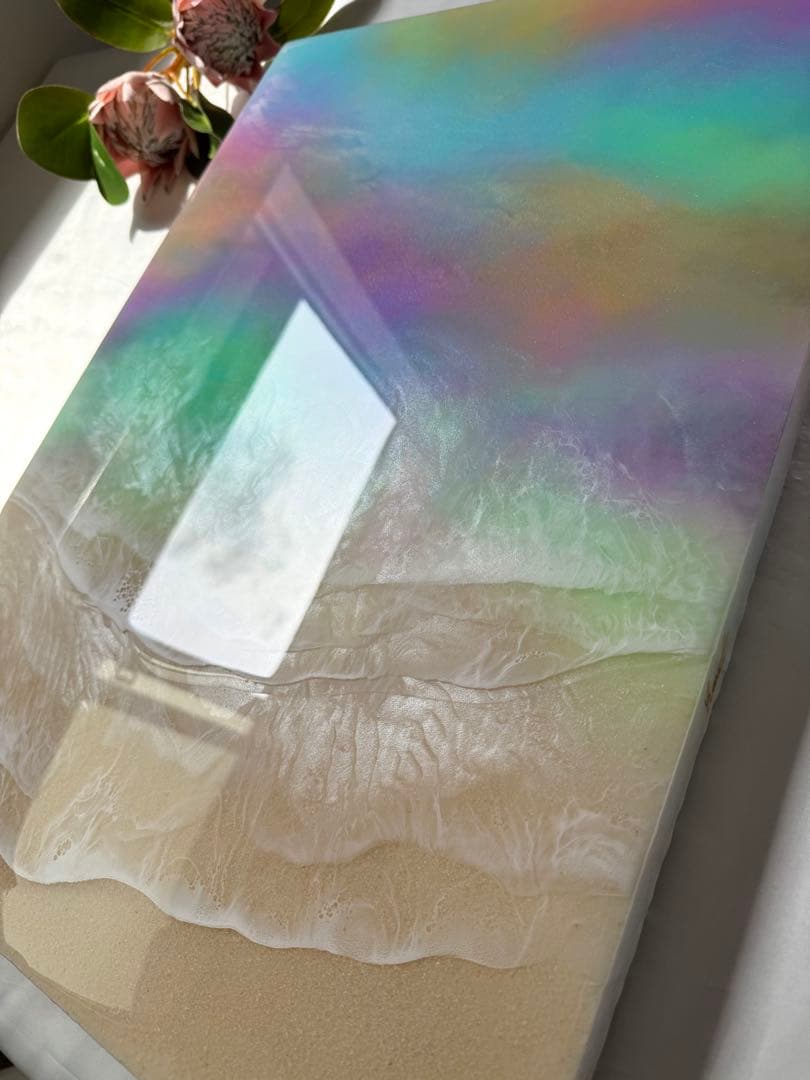 レジンアート　BIGパネル　マジックアワーの海♡ オーシャンアート　海アート