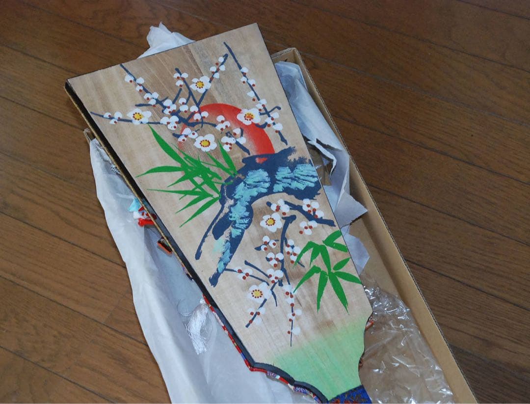 極上帯地正絹小町 押絵 /20号 手作り 押絵羽子板飾り「道成寺 正風作」 展示