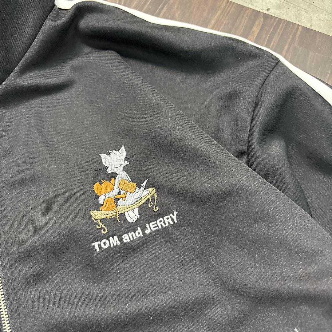 8LA1 TOM and JERRY 刺繍　トラックジャケット　ジャージ　黒