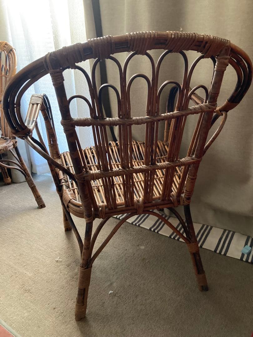ヴィンテージ ラタン アームチェア2/2個目