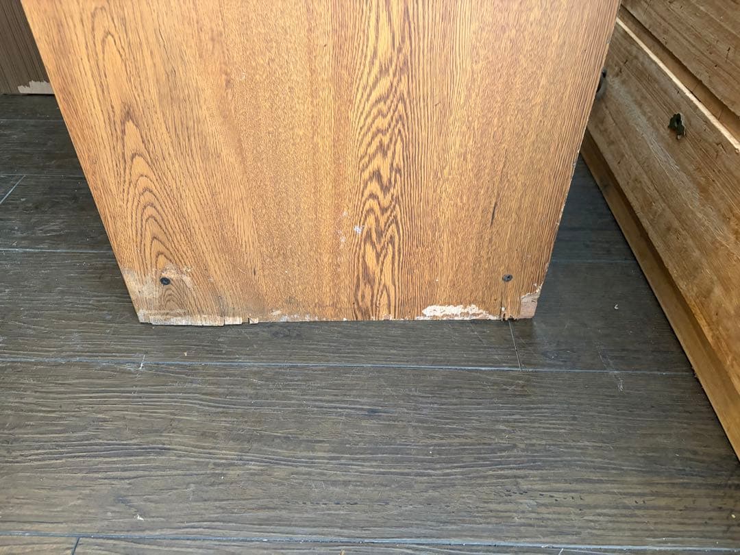 昭和レトロ キャビネット スリムチェスト 古家具　5段収納棚　ヴィンテージ家具