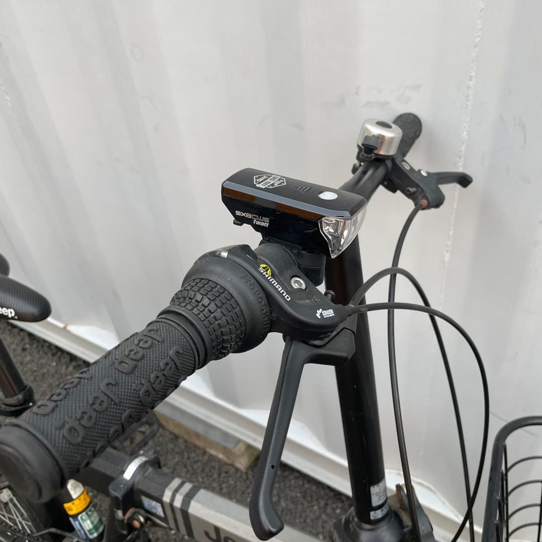 折りたたみ自転車 20インチ JEEP 6段変速カゴ付き