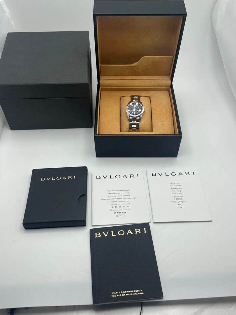 【美品】ブルガリ ソロテンポ ST30S ブラック クォーツ デイト レディース