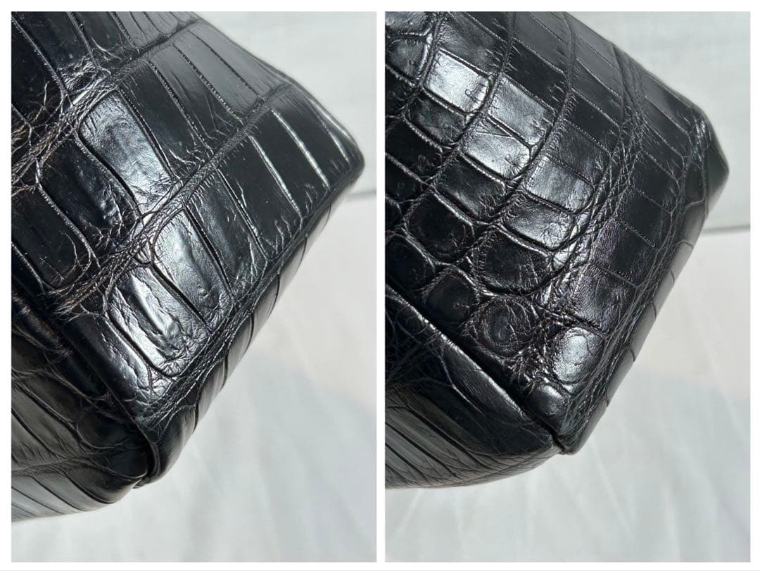 極美品 クロコダイル CROCODILE JRA バッグ マットクロコ ワニ革