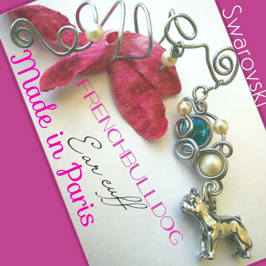 14kgf  パリ購入❤新品 フレンチブルドック 公式スワロフスキー　ピアス