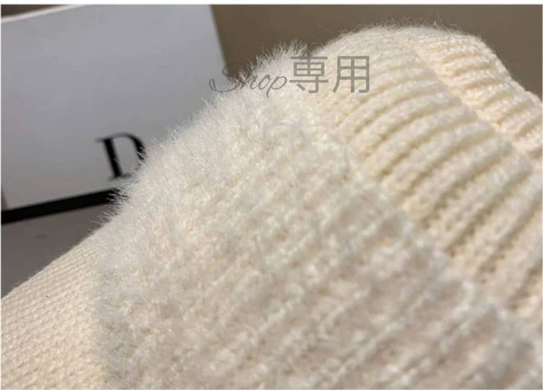 【限定】レディース　サンバイザー　ニット帽　ホワイト　韓国　シンプル　帽子