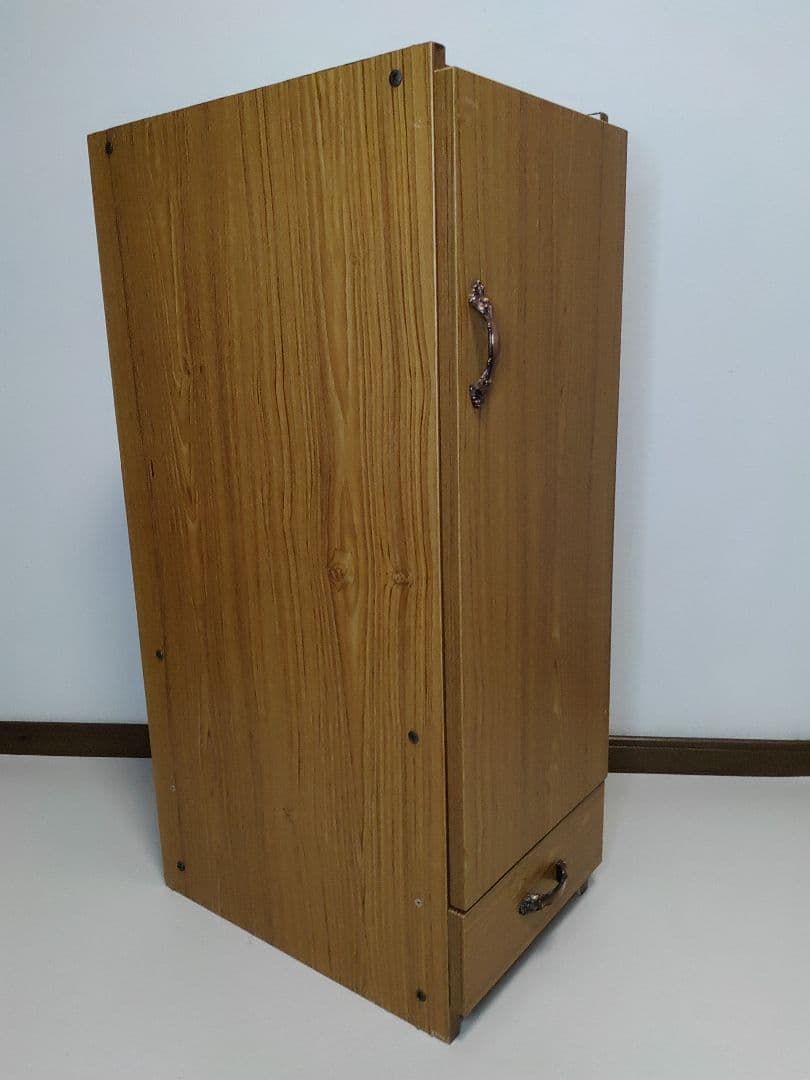 昭和レトロ 古家具 木製棚 引き出し付き 書類入れ カルテケース