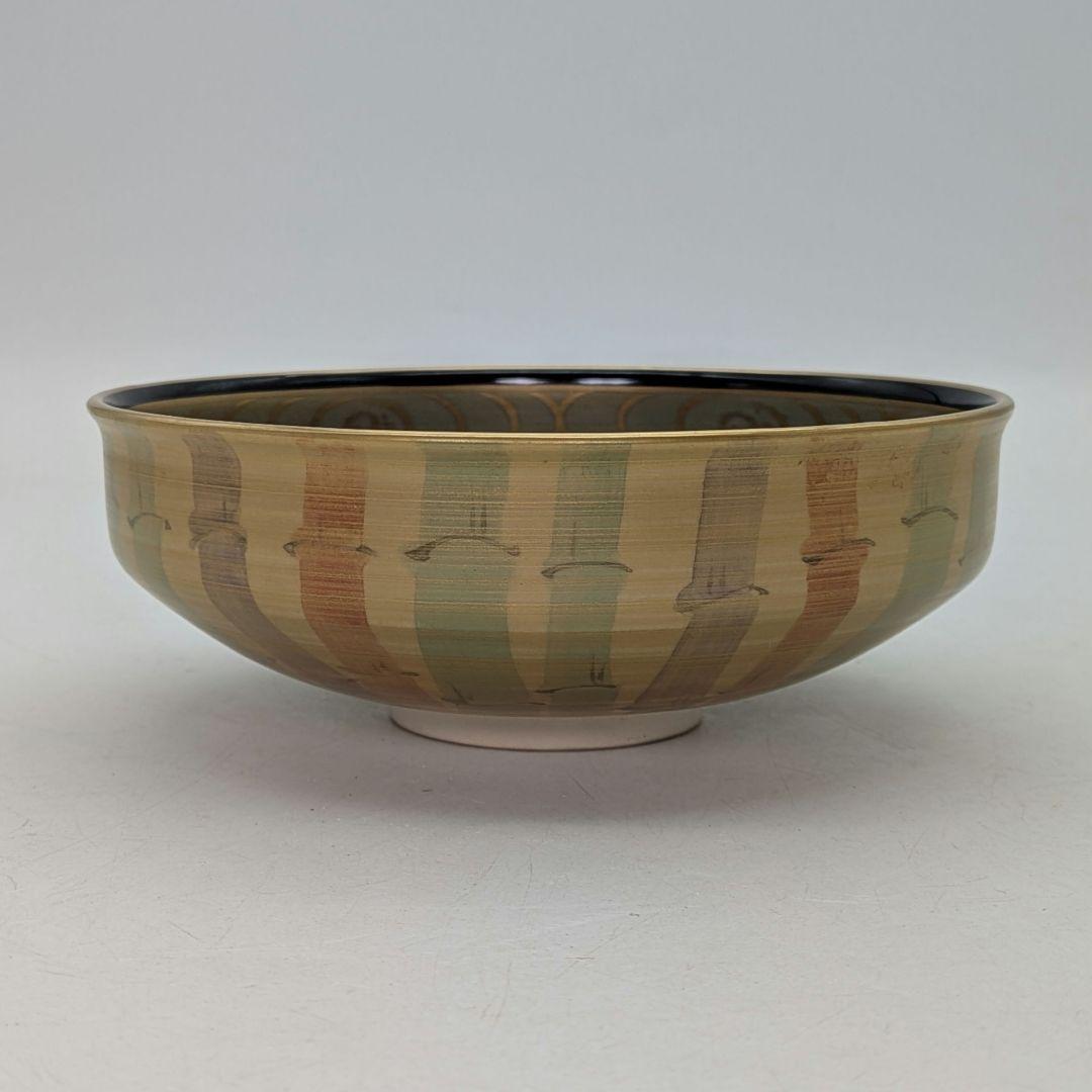 加藤清峰 京焼 黒地金彩茶盌 共箱合布栞 清水焼 抹茶碗 抹茶茶碗 茶道具 茶器