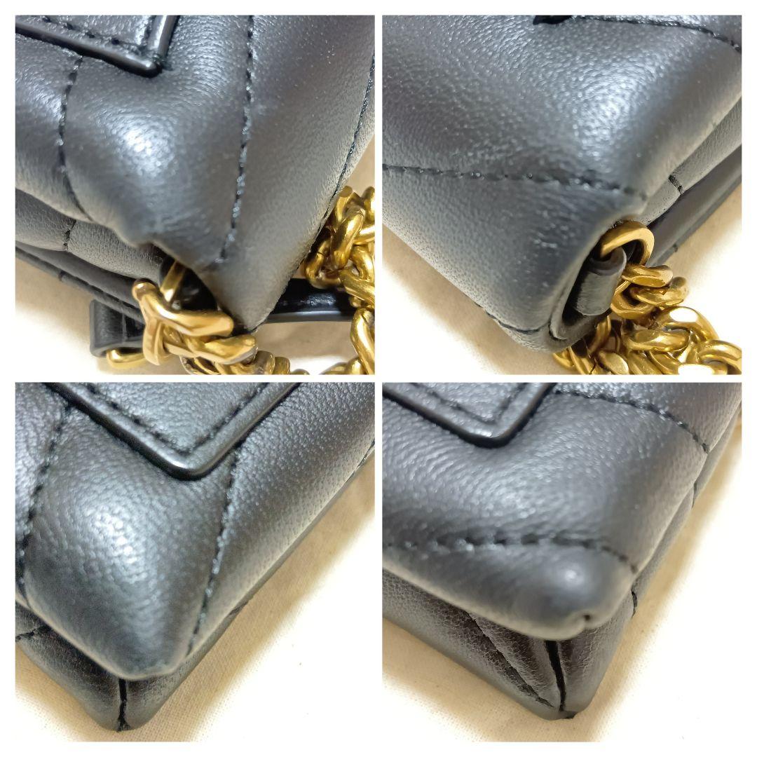 トリーバーチ　ショルダーバッグ　ショルダーウォレット　黒　レザー　キルティング