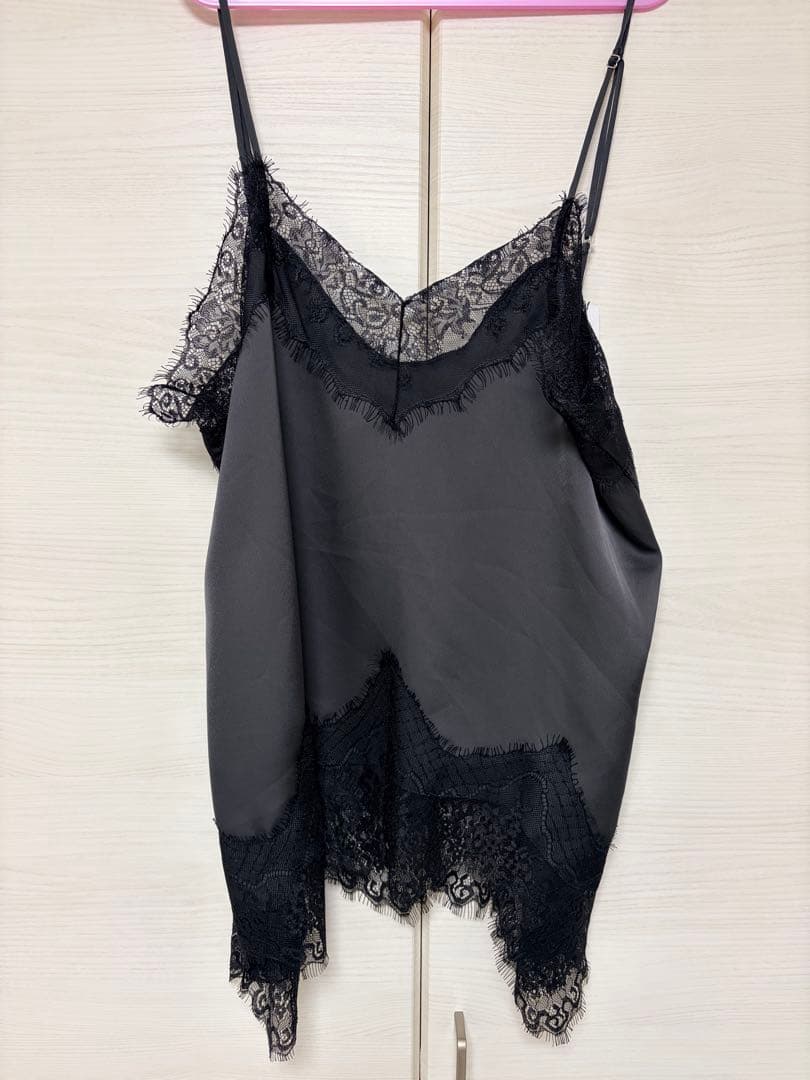 新品★Spick and Span レースサテンチュニックキャミソール　グレー