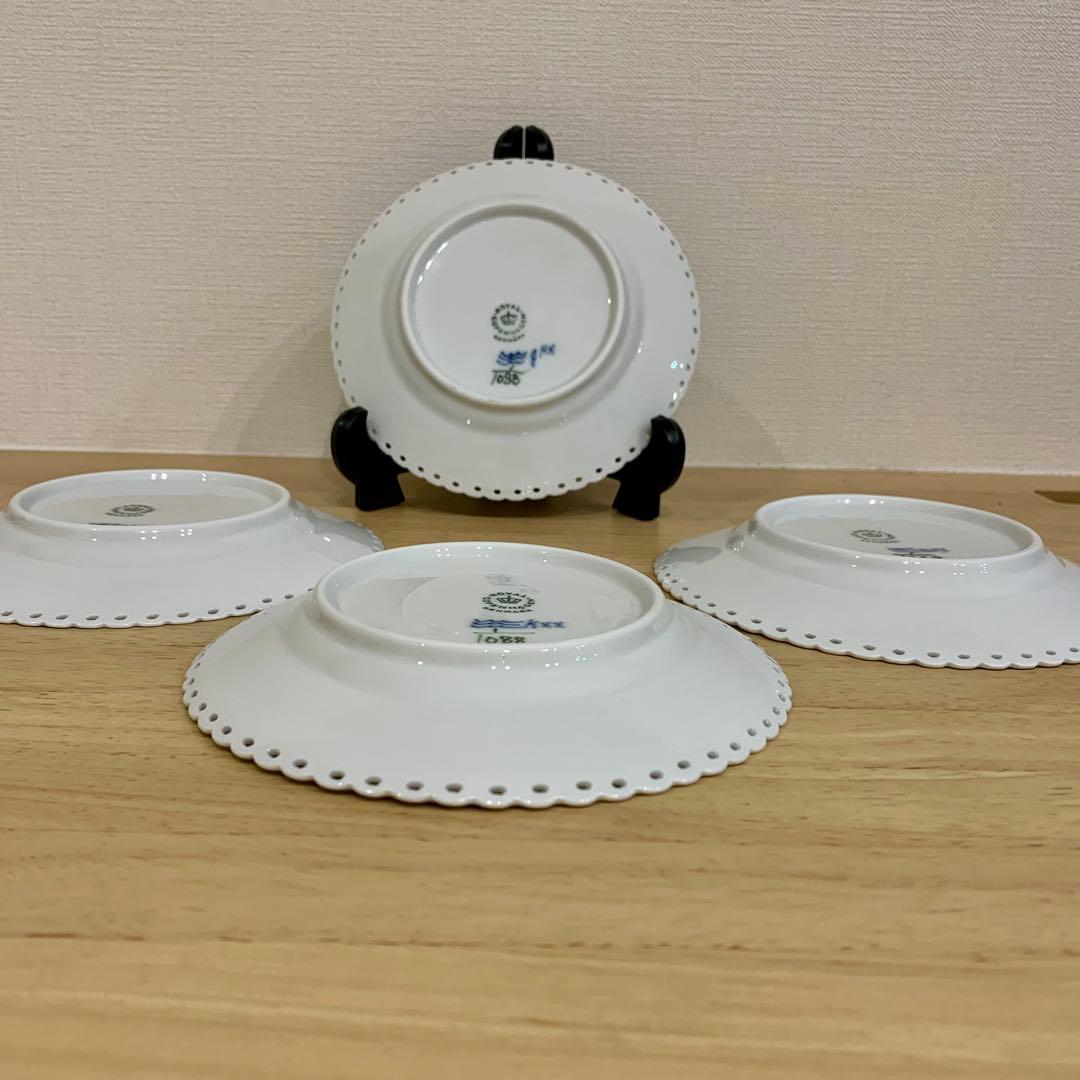 ロイヤルコペンハーゲン ブルーフルーテッド フルレース 6インチ プレート 4枚