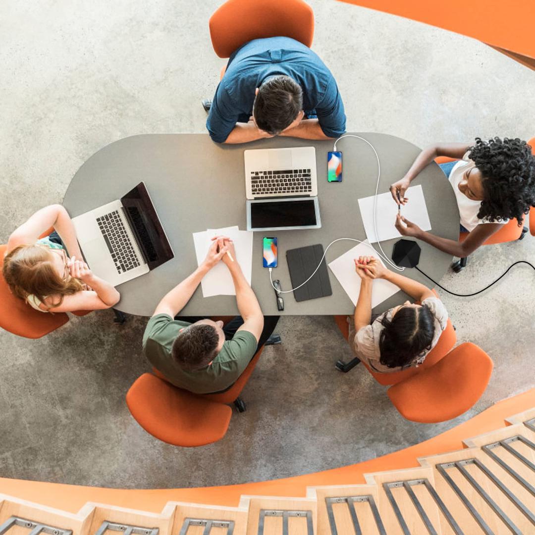 雷ガード 過負荷保護 1500W タワー式電源タップ 縦 8AC 6USB