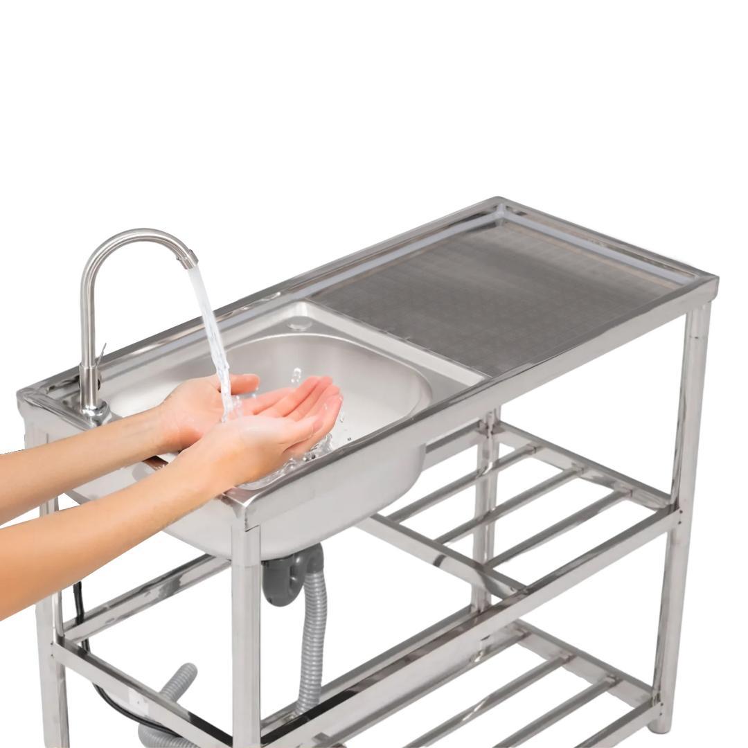 【幅100cm】屋外 流し台 ステンレス製 ガーデンシンク 作業台 キッチン台所