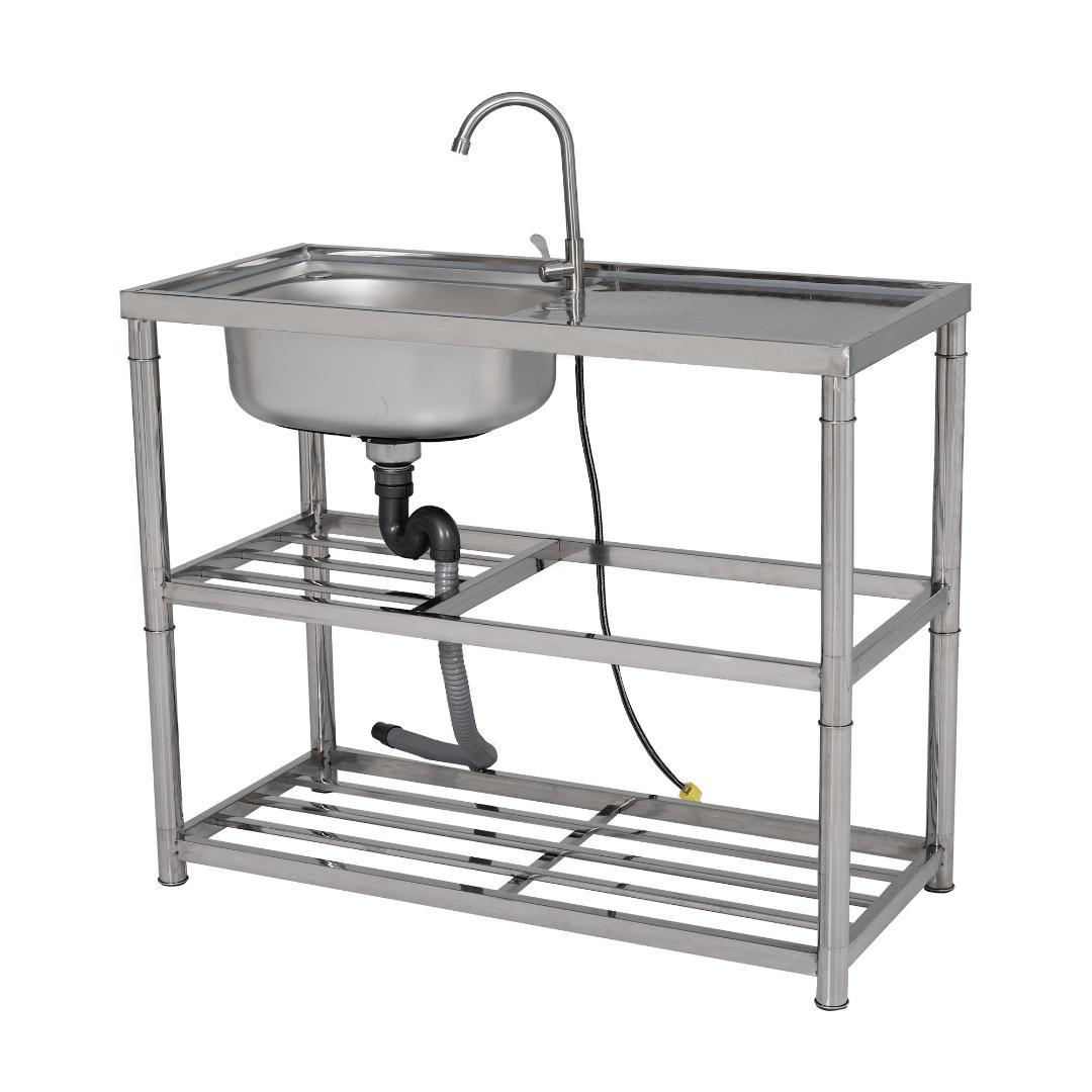 【幅100cm】屋外 流し台 ステンレス製 ガーデンシンク 作業台 キッチン台所