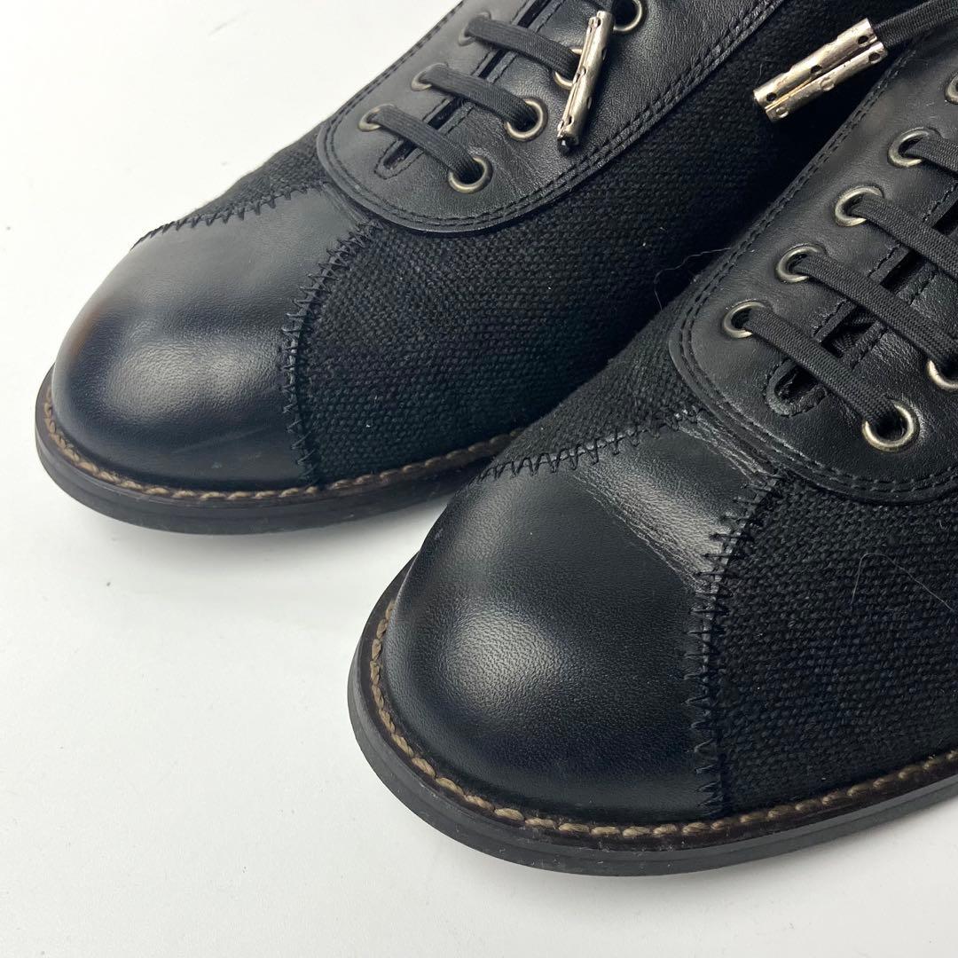 【良品】ジャンポールゴルチエ　オックスフォード　レースアップシューズ　黒　23
