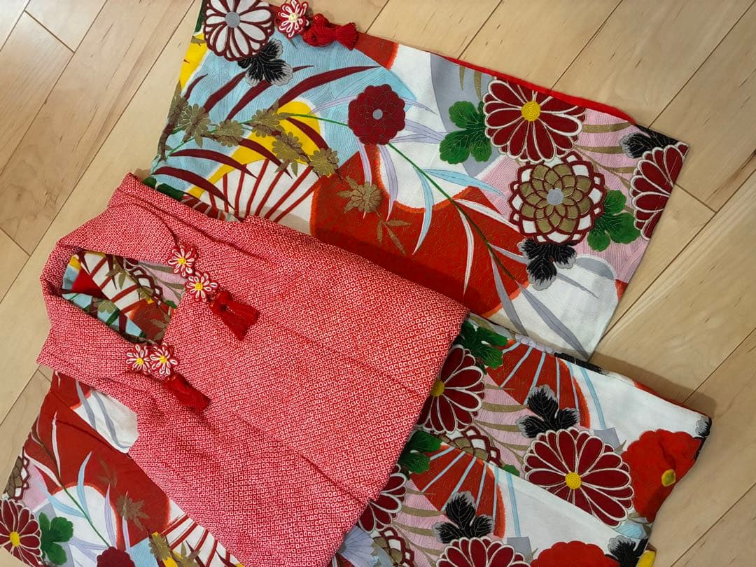 3歳七五三用 アンティーク着物と被布セット