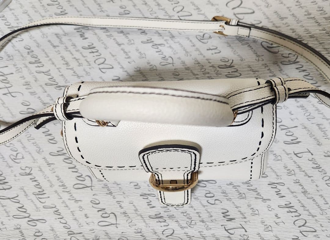 東京百花　シロリネ　本革　2wayショルダーバッグ　ホワイト