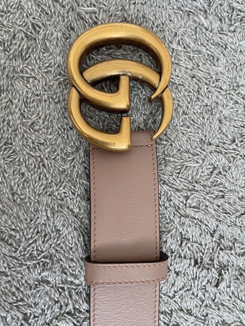 美品 GUCCI グッチGGロゴ ワイドベルト ブラウン 保存袋付き