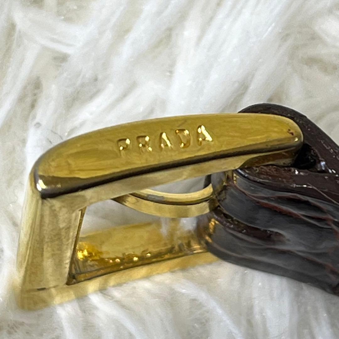 超希少✨ プラダ ウエストポーチ ボディバッグ 三角プレート クロコ ナイロン