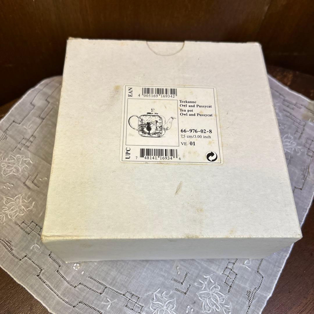 未使用　1996シャルロット ディ ヴィータミニチュアティーポットフクロウと子猫