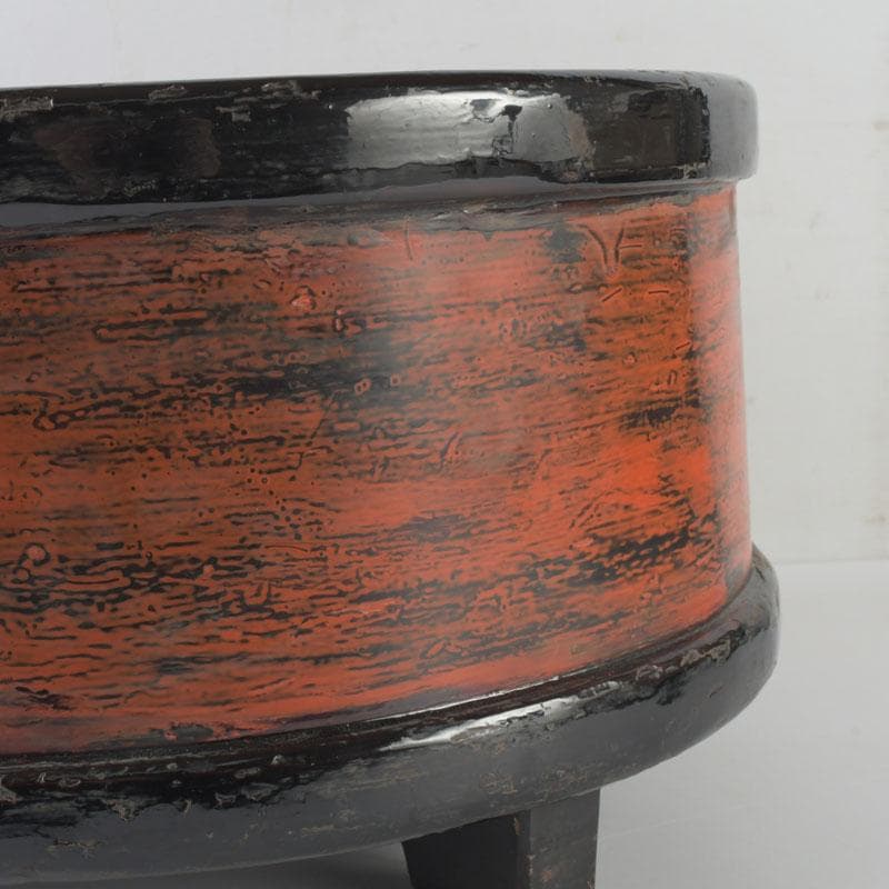 時代古民具　根来塗　三足桶　M　9839A