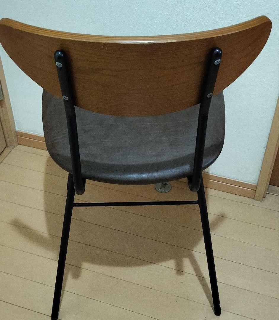 ♪ブラウン 木製　合成皮革のデスクチェア　送料無料