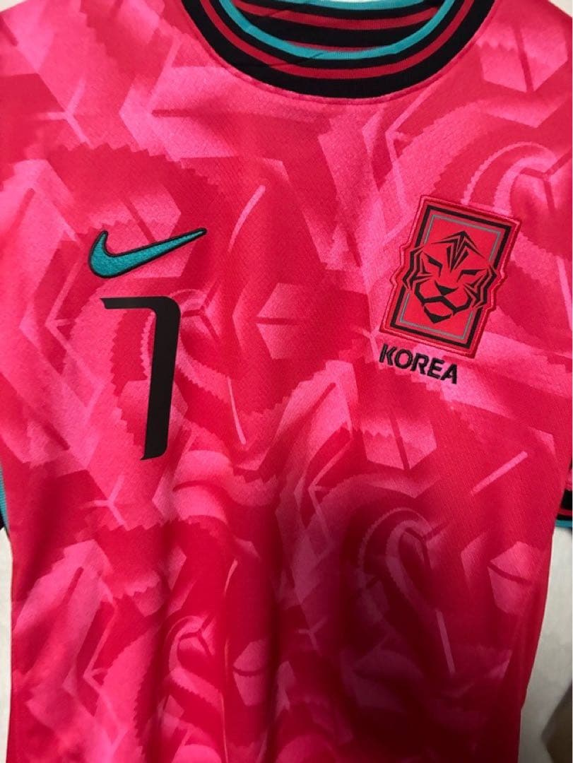 韓国代表 ユニフォーム ハングル文字 マーキング Lサイズ 新品 ソンフンミン