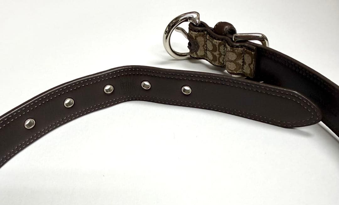 COACH コーチ■大型犬／首輪■シグネチャー：ブラウン茶色　犬用 サイズ：XL