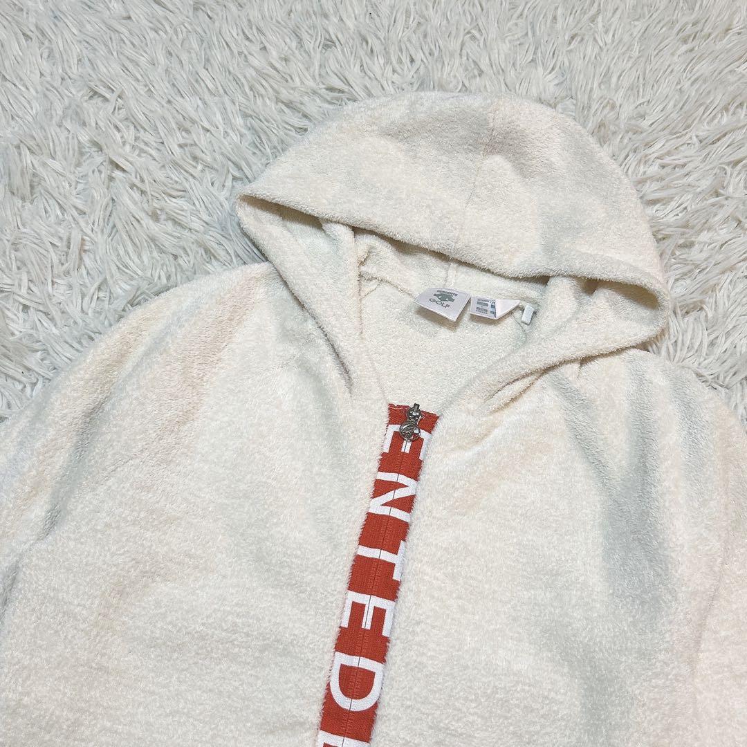 美品 DESCENTEGOLF デサントゴルフ ジップロゴ モールニットパーカー