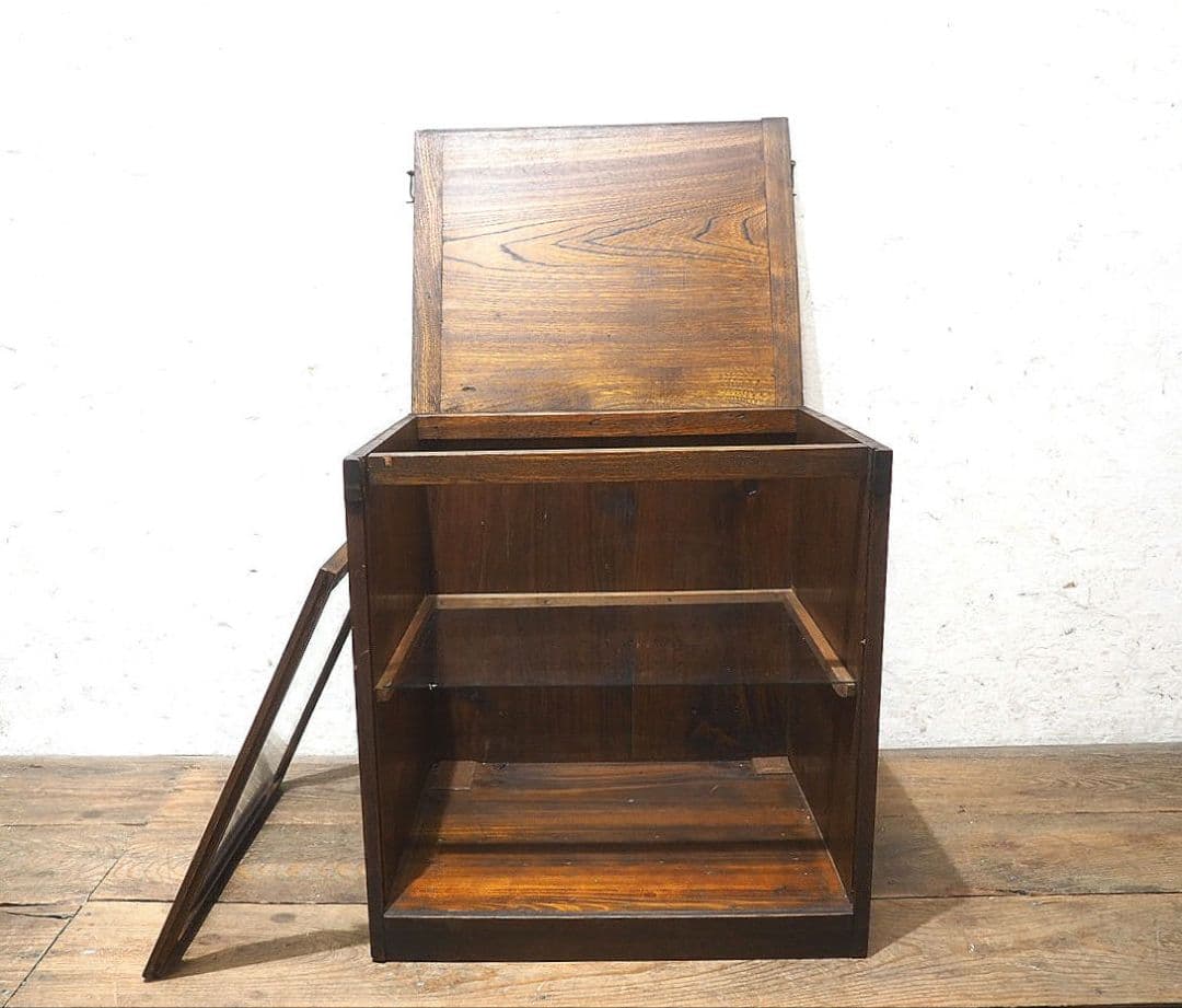 1397 アンティーク　ケンドン式　ガラスケース　飾り棚　収納棚　レトロ　古家具