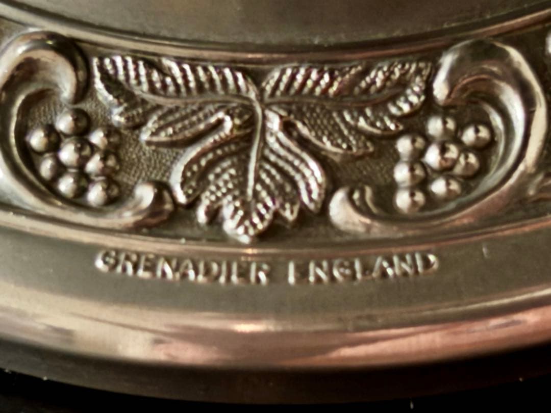 英国アンティーク　ローズボウル・フラワーボウル/ベース　シルバープレート　大