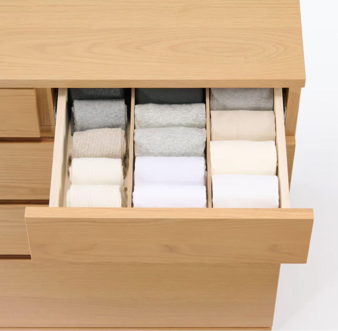 【送料込み！美品】無印良品 木製チェスト４段 オーク材